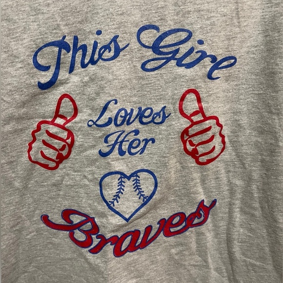 Bella - Atlanta Braves - v-neck T-shirt - gray size L, but fits more like a S/M - Picture 4 of 5